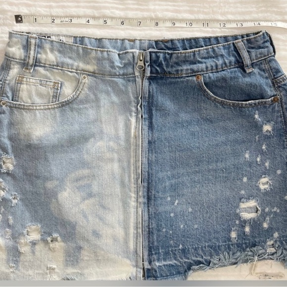 ZARA TRF Denim IX’D Makers Two-Tone Mini Skirt Size M | BLOGGER Fav - Picture 9 of 11